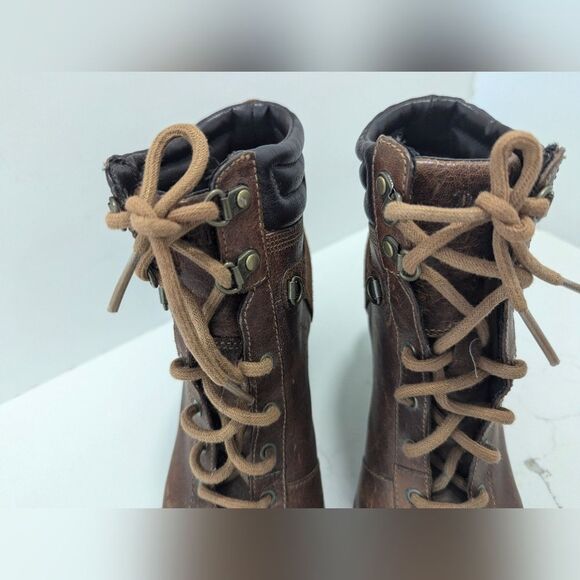 TIMBERLAND Earhkeepers Women’s Field Boot Lace Up Brown sued Leather Heels sz 7 - Picture 9 of 14